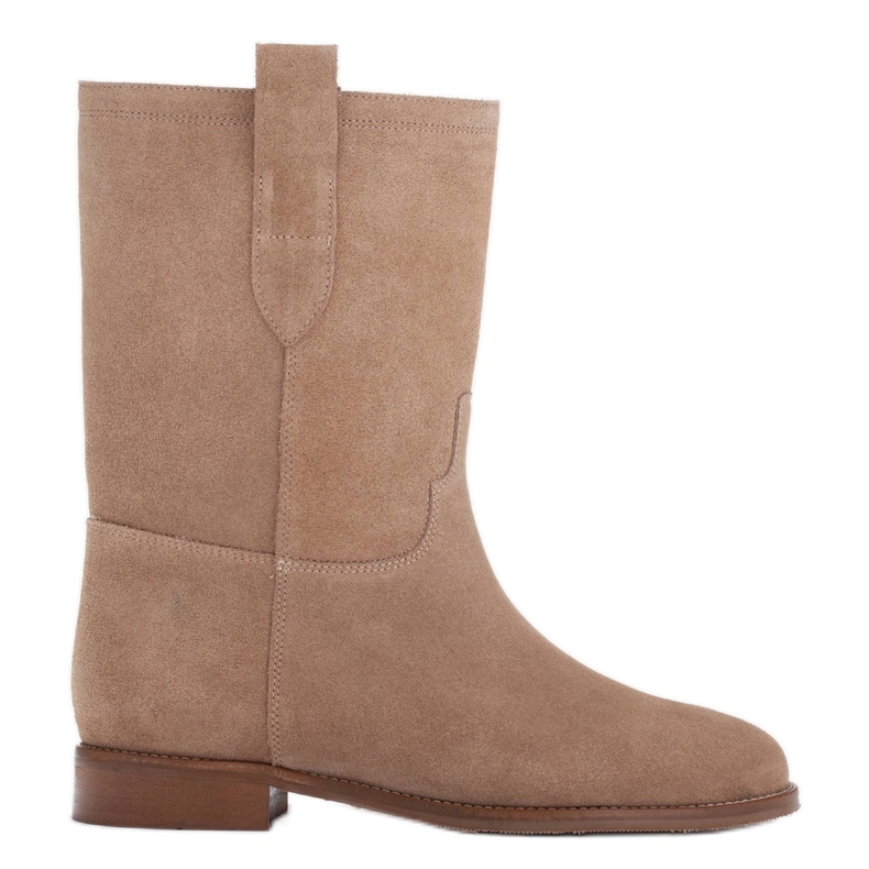 Marco Shoes Botas "tubo" tacón bajo beige