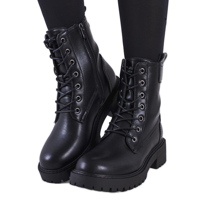 Botas de ecopiel negras de Wellspring negro Botas de ecopiel negras de Wellspring negro