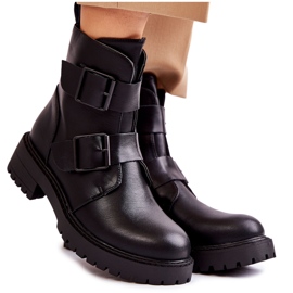 Botas De Mujer De Piel Con Cremallera Negro Gritta