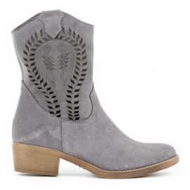 Olivier Botas mujer Angela caladas tacones grises Olivier Botas mujer Angela caladas tacones grises
