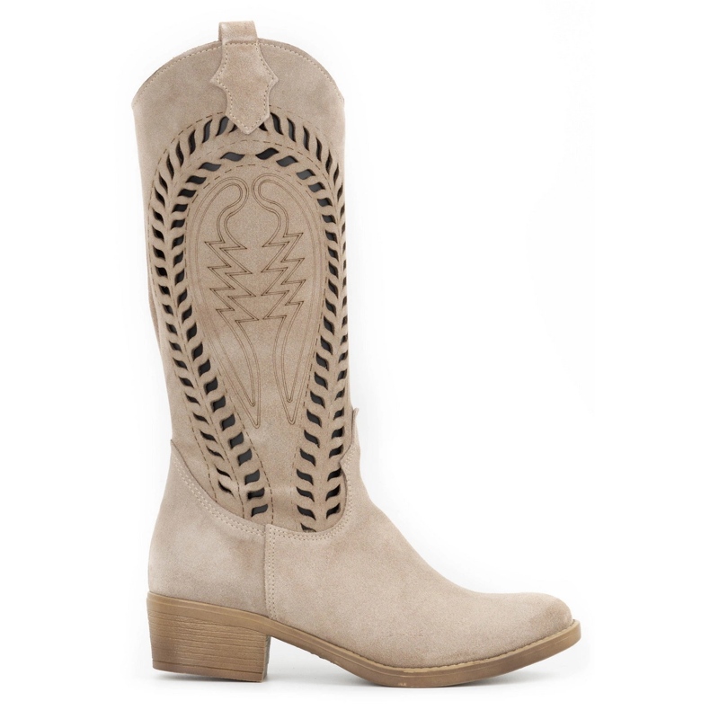 Olivier Botines mujer Carla piel calada beige