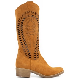 Olivier Botines mujer piel calados Carla rojo naranja