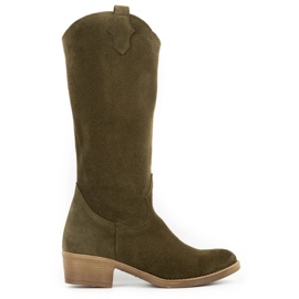 Olivier Botas mujer Julia de piel verde