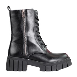 Bolsos de mujer con cordones Shelovet en la plataforma. negro