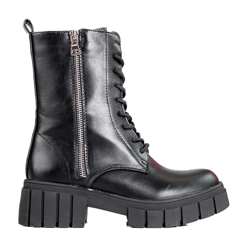 Bolsos de mujer con cordones Shelovet en la plataforma. negro