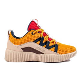 Zapatillas de mujer Big Star KK274061 beige marrón rojo amarillo