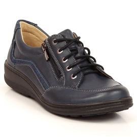 Helios zapatos cómodos de cuero azul marino