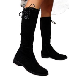Jezzi Botas cálidas de ante para mujer negro Jezzi Botas cálidas de ante para mujer negro