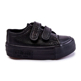 Deportivas Infantiles De Piel Con Velcro Big Star KK374092 Negro