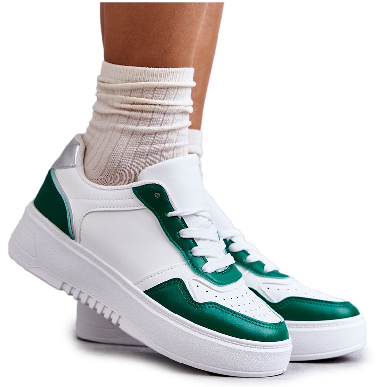Zapatillas Deportivas Bajas De Mujer En La Plataforma Blancas Y Verdes Kyllie blanco Zapatillas Deportivas Bajas De Mujer En La Plataforma Blancas Y Verdes Kyllie blanco