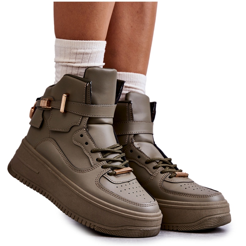 Zapatillas Deportivas Mujer Alta Cálido Lexa Verde caqui Zapatillas Deportivas Mujer Alta Cálido Lexa Verde caqui