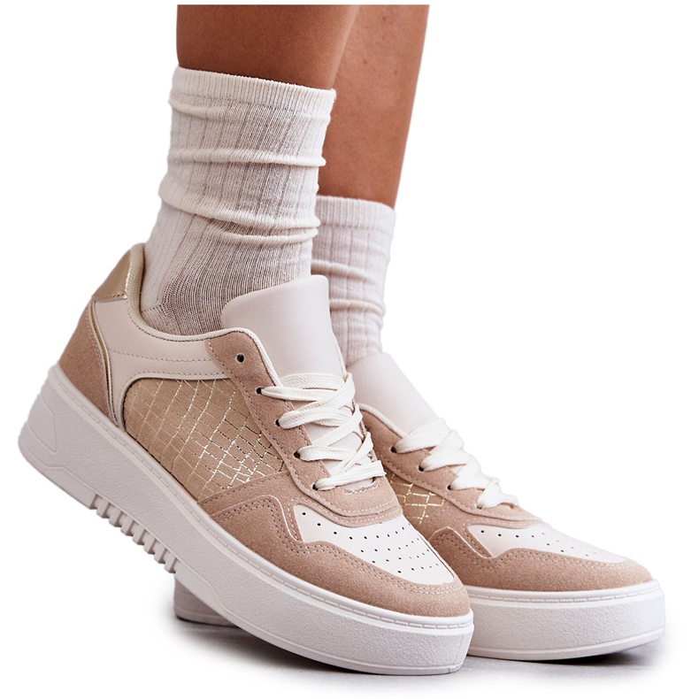 Zapatos Deportivos Bajos De Mujer En La Plataforma Beige Kyllie Zapatos Deportivos Bajos De Mujer En La Plataforma Beige Kyllie