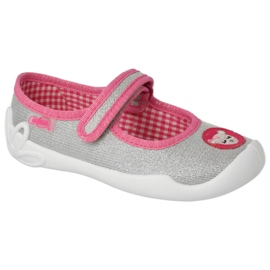 Zapato infantil befado con velcro 114X501 plateado/rosa rosado Zapato infantil befado con velcro 114X501 plateado/rosa rosado