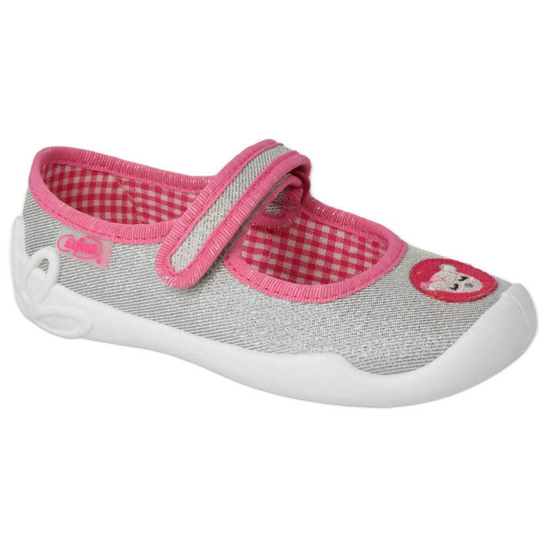Zapato infantil befado con velcro 114X501 plateado/rosa rosado