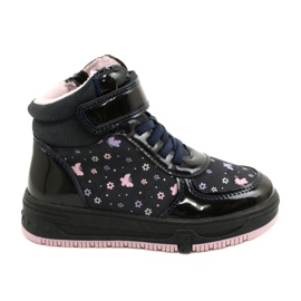 American Club Botas Americanas Botas cálidas XD66 Azul marino rosado