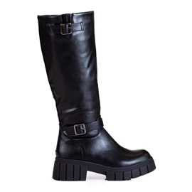 Botas negras de mujer con suela gruesa Shelovet negro