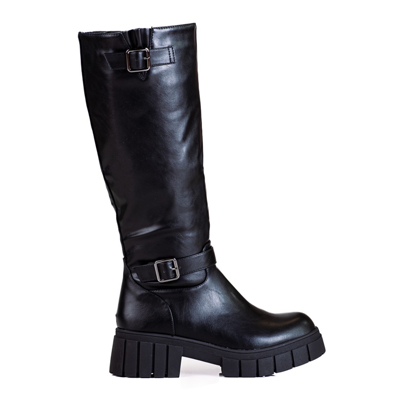 Botas negras de mujer con suela gruesa Shelovet negro