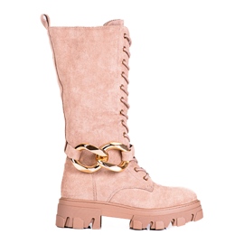 Botas de ante con cordones para mujer Botas Shelovet marrones marrón