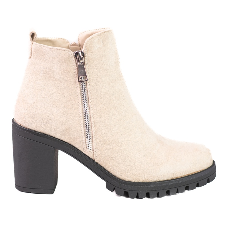 Botines beige de mujer en un poste Shelovet negro marrón