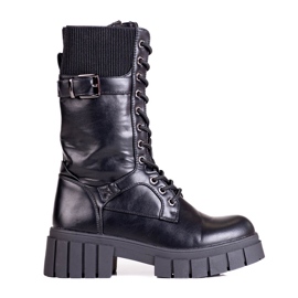 Shelovet bolsos de mujer con cordones negro