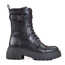 Bolsos altos de mujer negros con cordones Shelovet