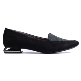 SHELOVET Mocasines negros de mujer con estampado Daszyński spitz