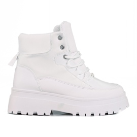 Botas con cordones Shelovet blancas para mujer blanco