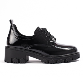 W. Potocki Zapatos de mujer lacados con cordones Potocki negro