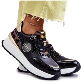 Deportivas Mujer Con Cuña GOE KK2N4085 Negras marrón negro dorado