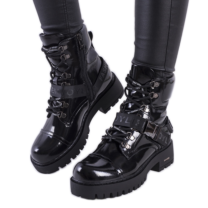 Botas Rutland lacadas en negro