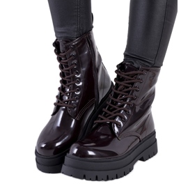 Botas Prince lacado granate rojo