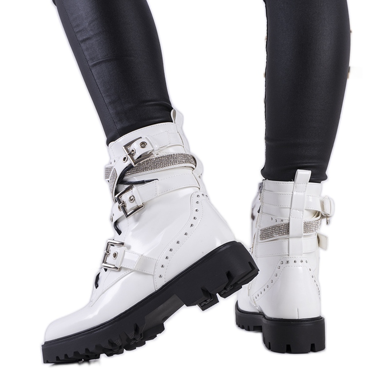 Botas blancas con circonita Tucker blanco