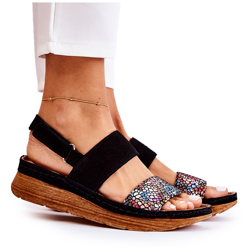 Sandalias de Mujer en Piel Maciejka 04142-20 Negro multicolor
