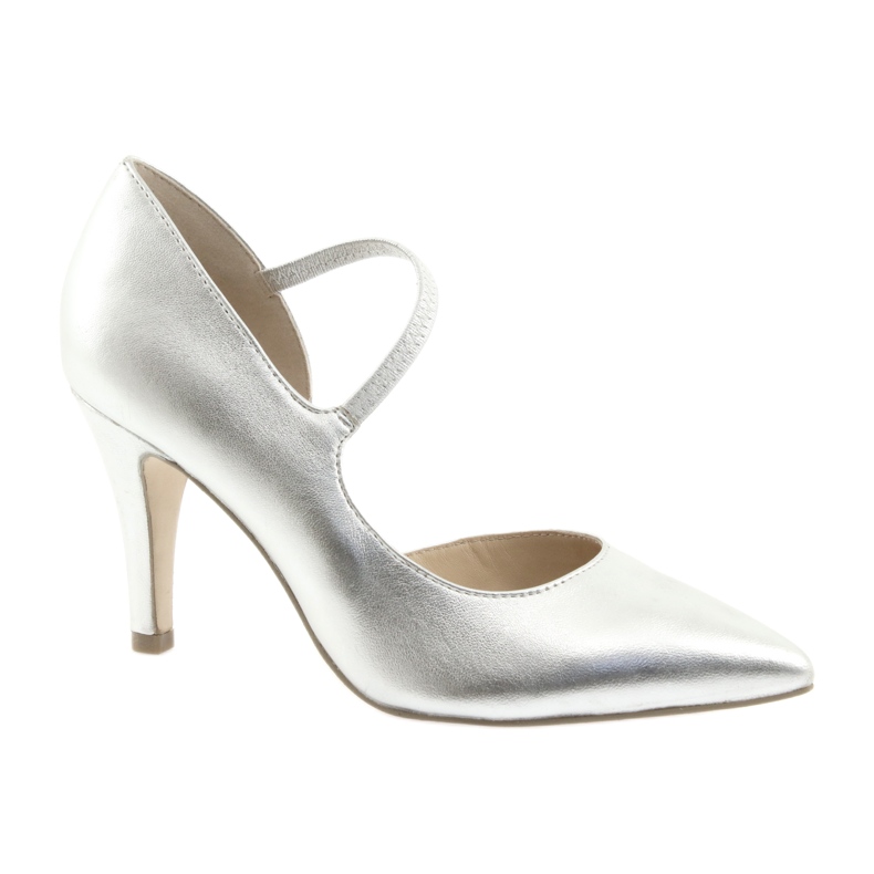 Zapatos de salón con cinturón Caprice 24402 plateado plata