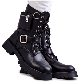 Botas Ecopiel Tacón Plano Negro Marlis
