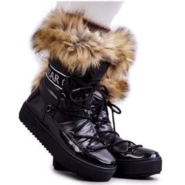 Botas de Nieve Mujer Cordones Negro Santero