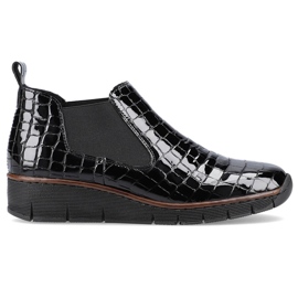 Botines charol negro serpiente Rieker 53794-01