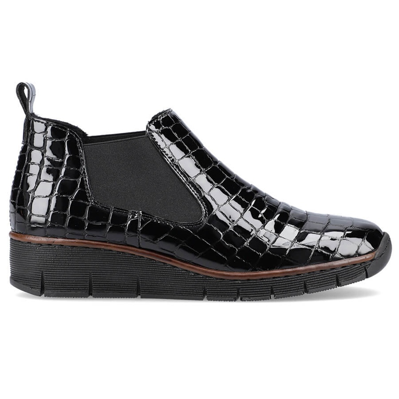 Botines charol negro serpiente Rieker 53794-01