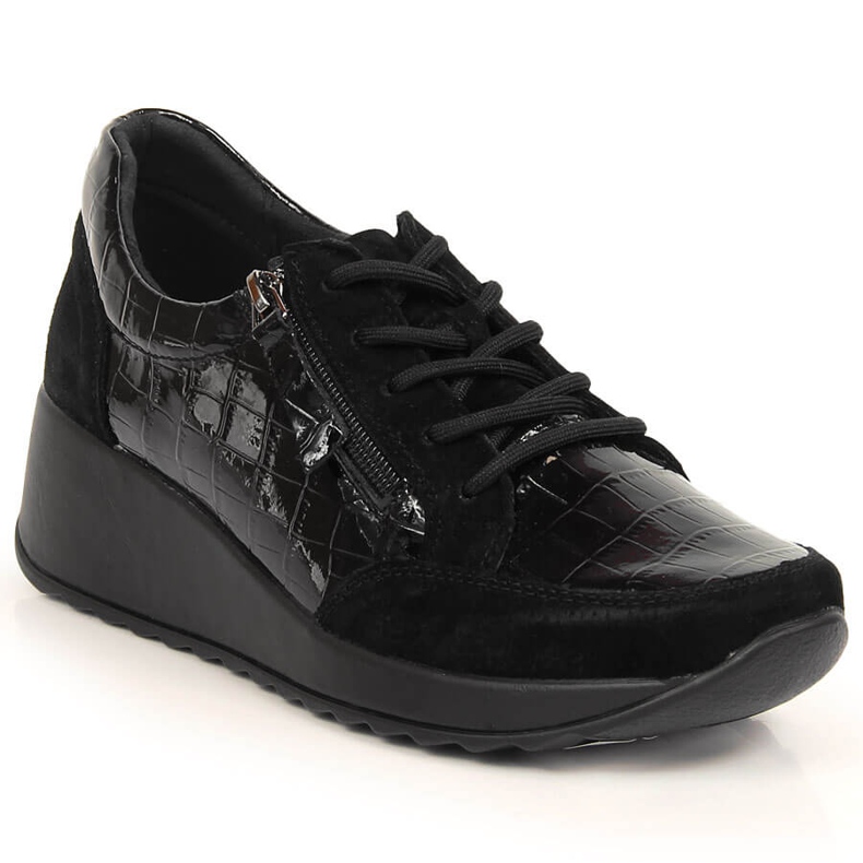 Zapatos mujer de piel con cuña T.Sokolski negro