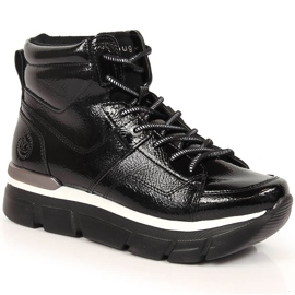 Deportivas de mujer negras Bugatti con plataforma negro Deportivas de mujer negras Bugatti con plataforma negro