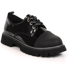 Zapatos mujer piel lacado negro Artiker