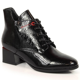 Botas de mujer lacadas Jezzi JEZ371 negras con aislamiento negro