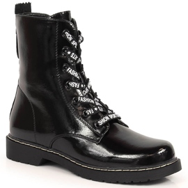 Botas de mujer barnizadas con aislamiento negro Vinceza
