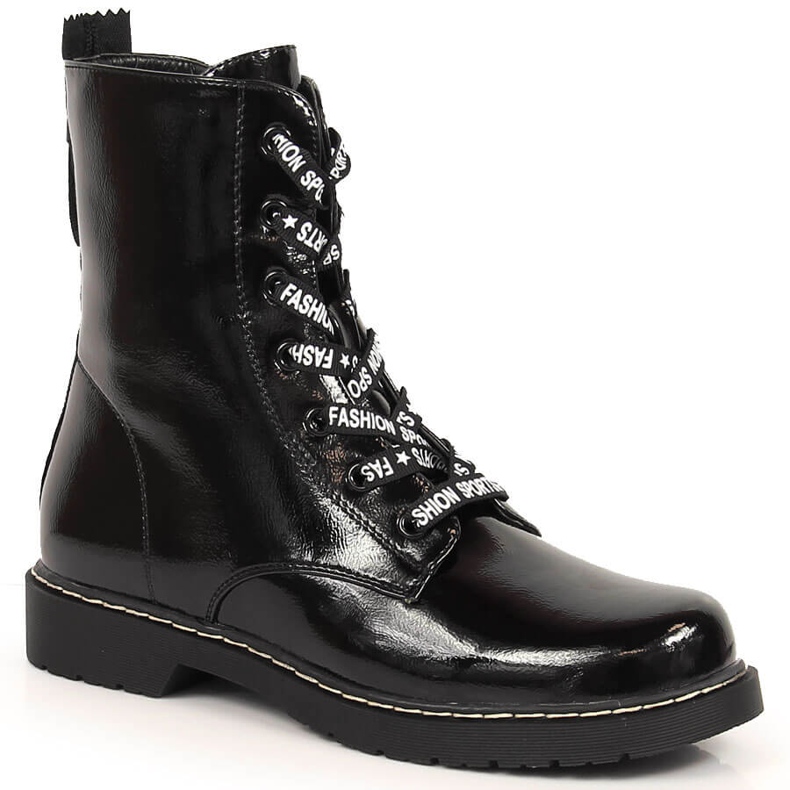 Botas de mujer barnizadas con aislamiento negro Vinceza