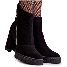 Botas De Ante De Moda En Tacón Alto Laura Messi 2509 Negro