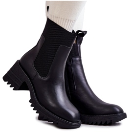 Botas Cálidas De Mujer Negras Con Tacón Abella negro