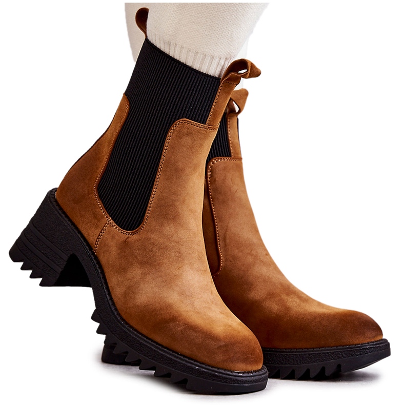 FE1 Botas Calientes De Mujer Con Tacón Alto Camel Abella marrón FE1 Botas Calientes De Mujer Con Tacón Alto Camel Abella marrón