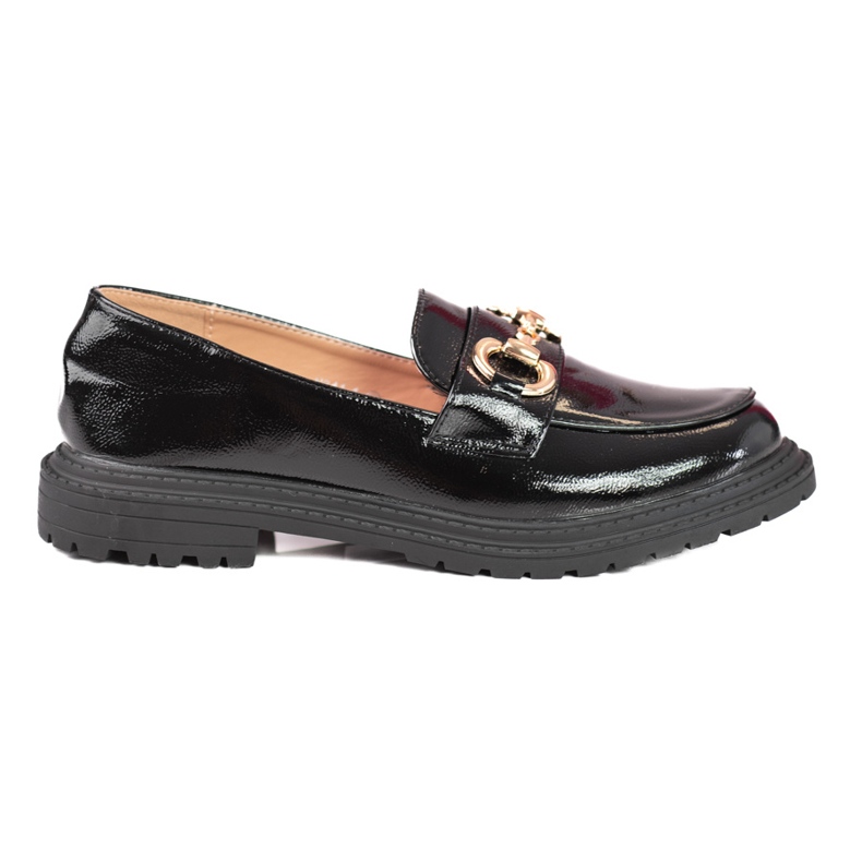 Zapatos de mujer Shelovet negros fabricados en piel ecológica barnizada