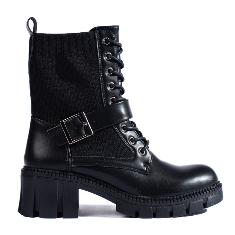 Bolsos de mujer Shelovet con cordones y parte superior flexible negro Bolsos de mujer Shelovet con cordones y parte superior flexible negro