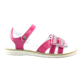 Bartek Sandalias de cuero para niñas con circones 86161 rosa